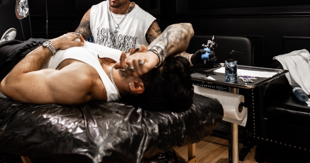 live tattooing at an event