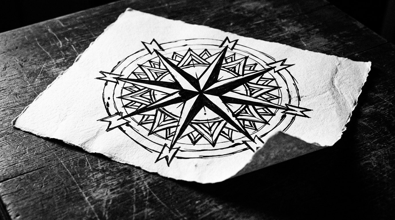 compass tattoo design