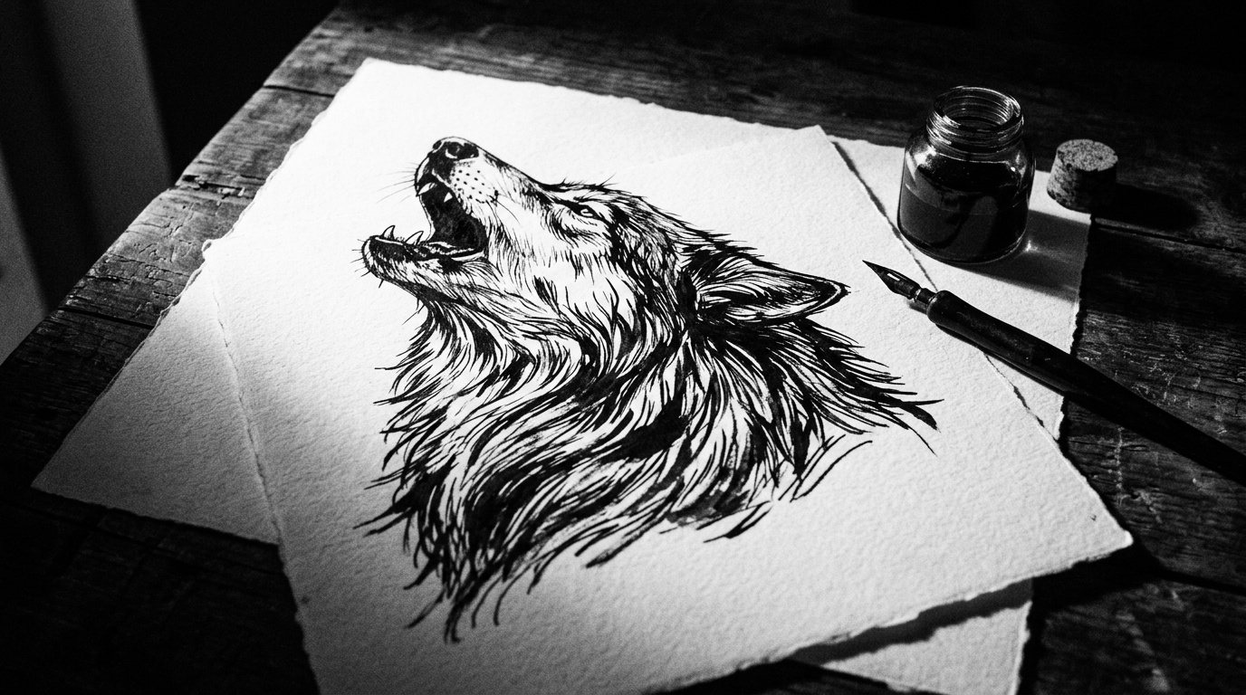 wolf tattoo design
