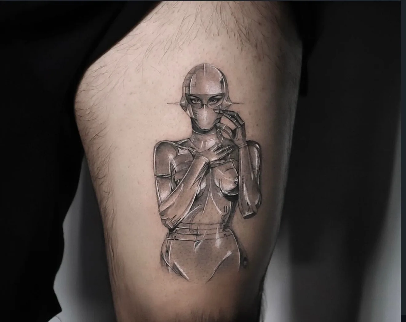 realism tattoo, knight on the arm